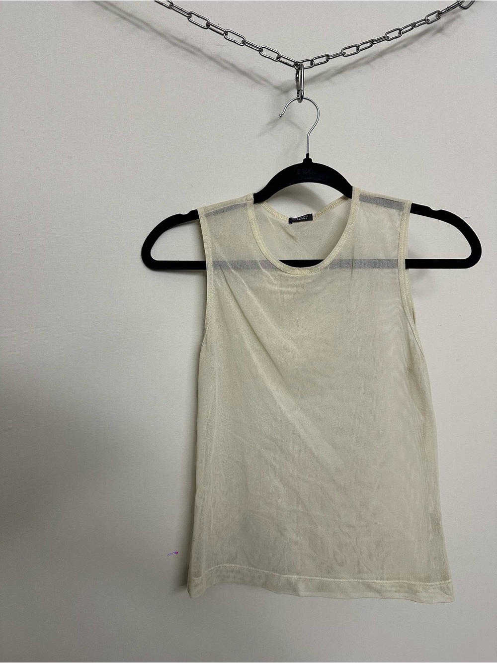 Fiona Beckett for Vogue Cream Mesh Tank Top